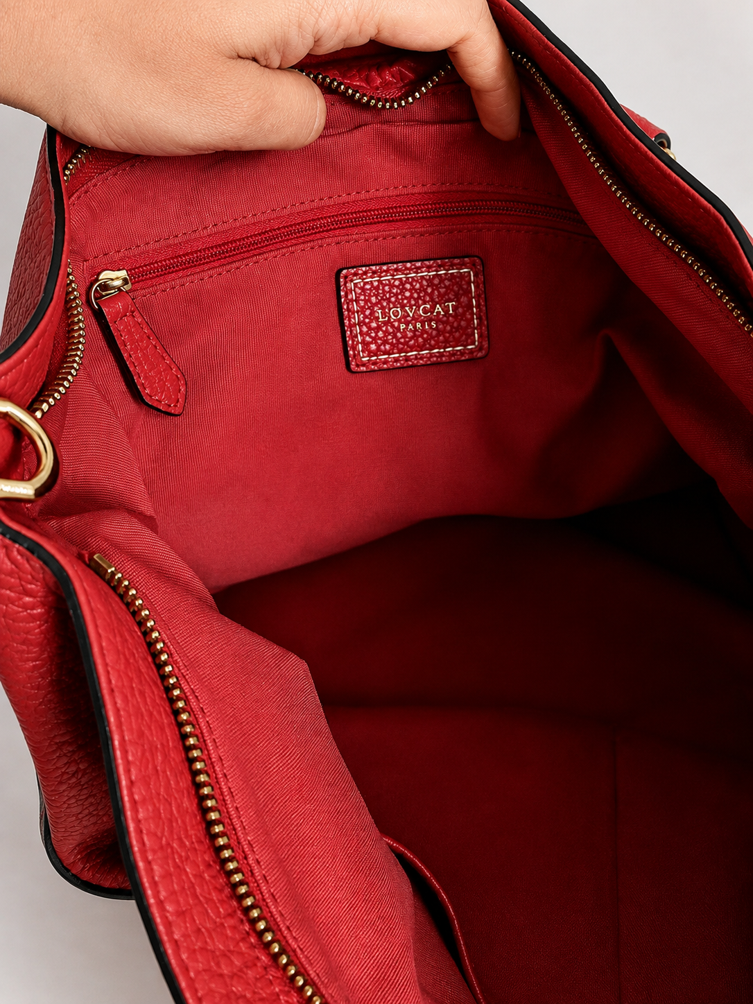 Lovcat Red & Cream Oversized Tote Bag