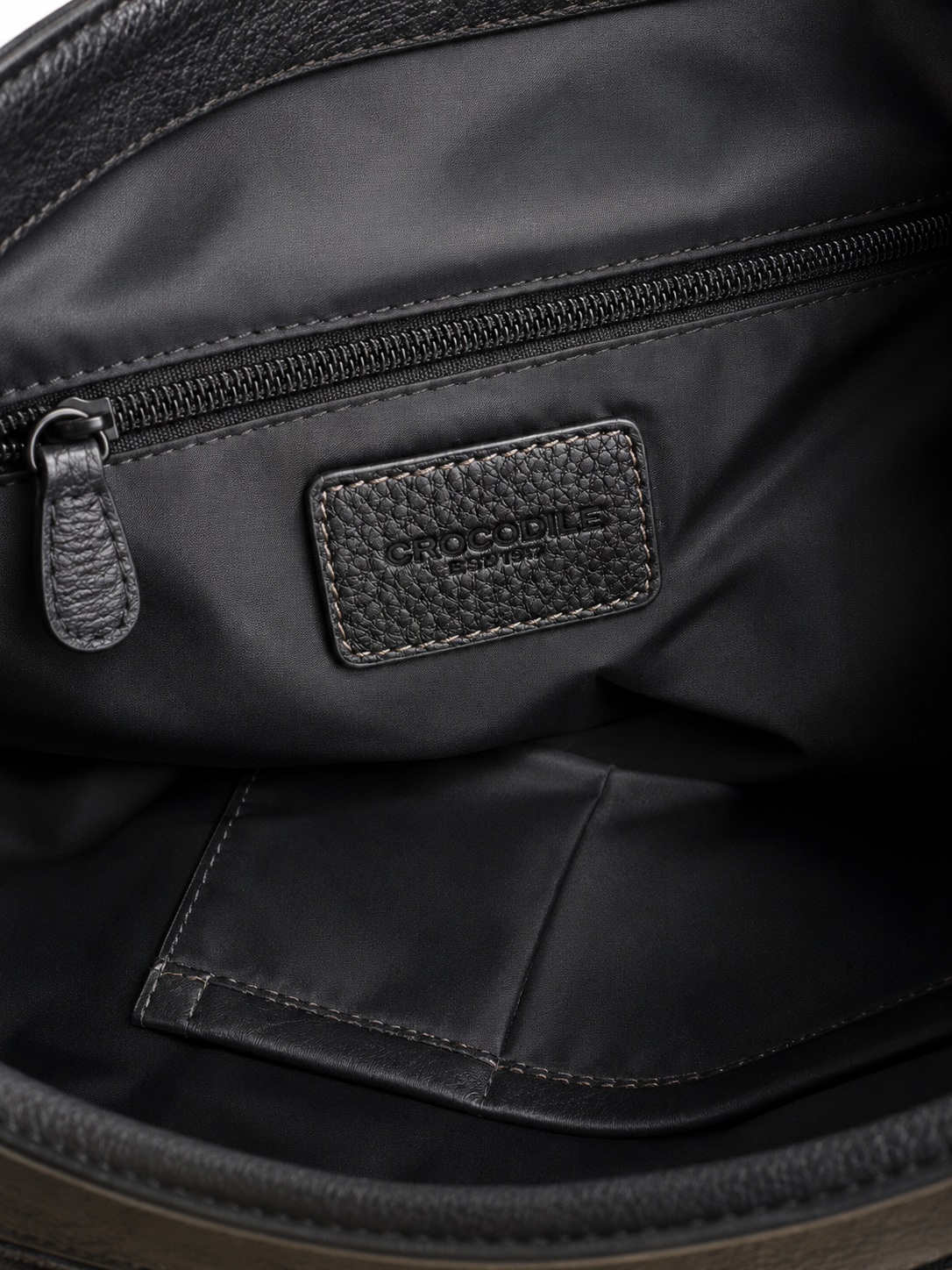 Crocodile Black Textured Tote Bag