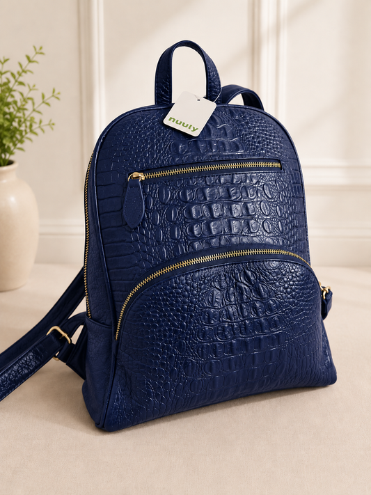 Ssamzie Crocodile-Embossed Backpack