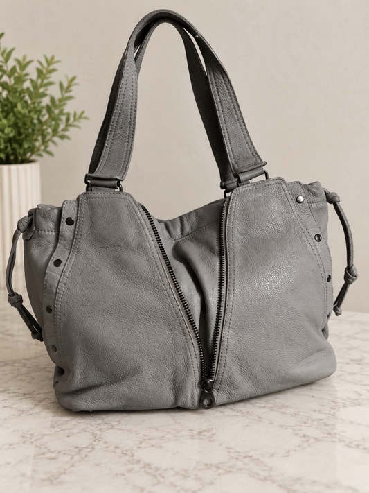 BREAL Genuine Leather Shoulder Bag – Grey