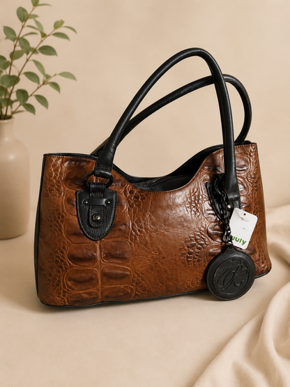 Pierre Cardin Genuine Leather Croc-Embossed Tote Bag