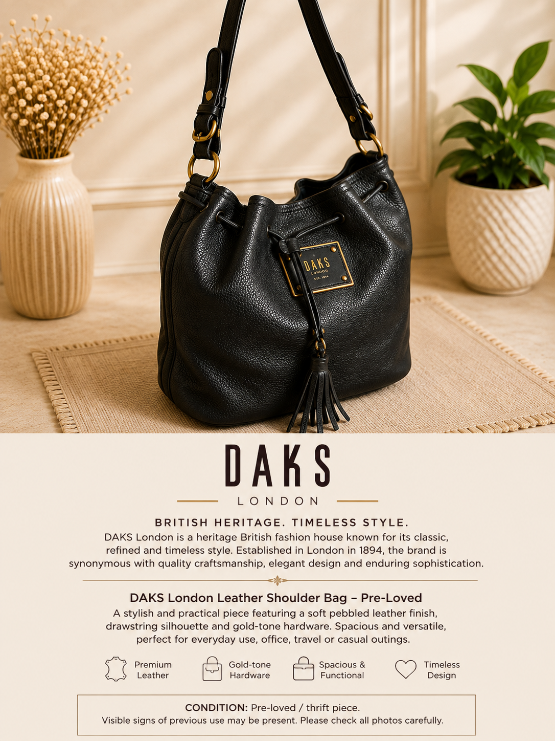 DAKS London Classic Handbag
