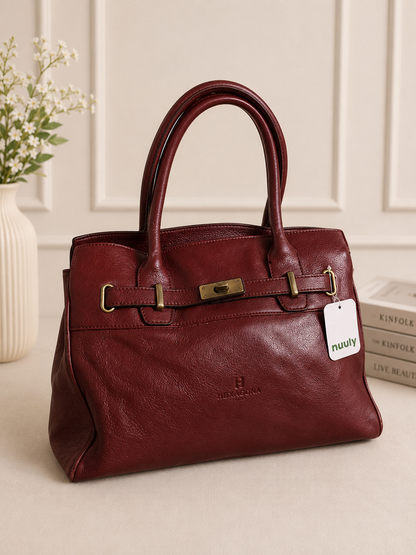 HEXAGONA Paris Burgundy Leather Handbag