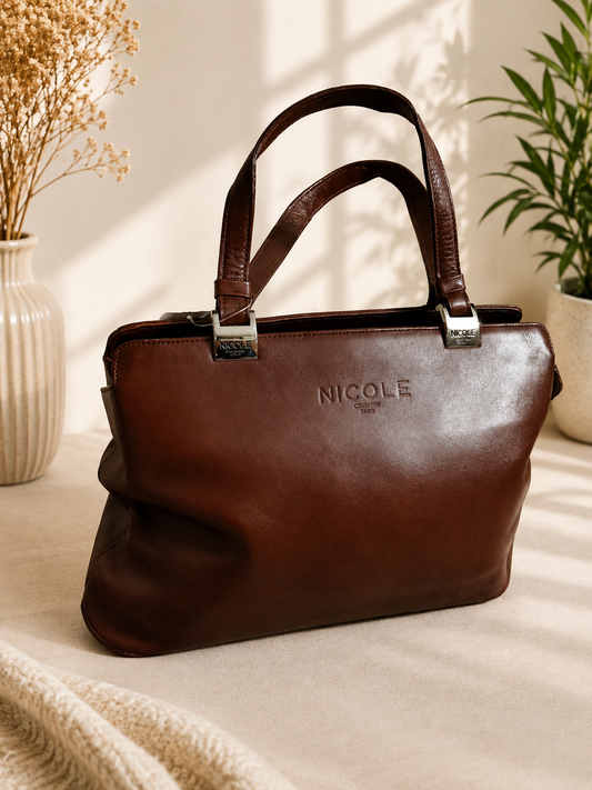 Nicole Christian Italy Brown Handbag – Premium Thrift Collection
