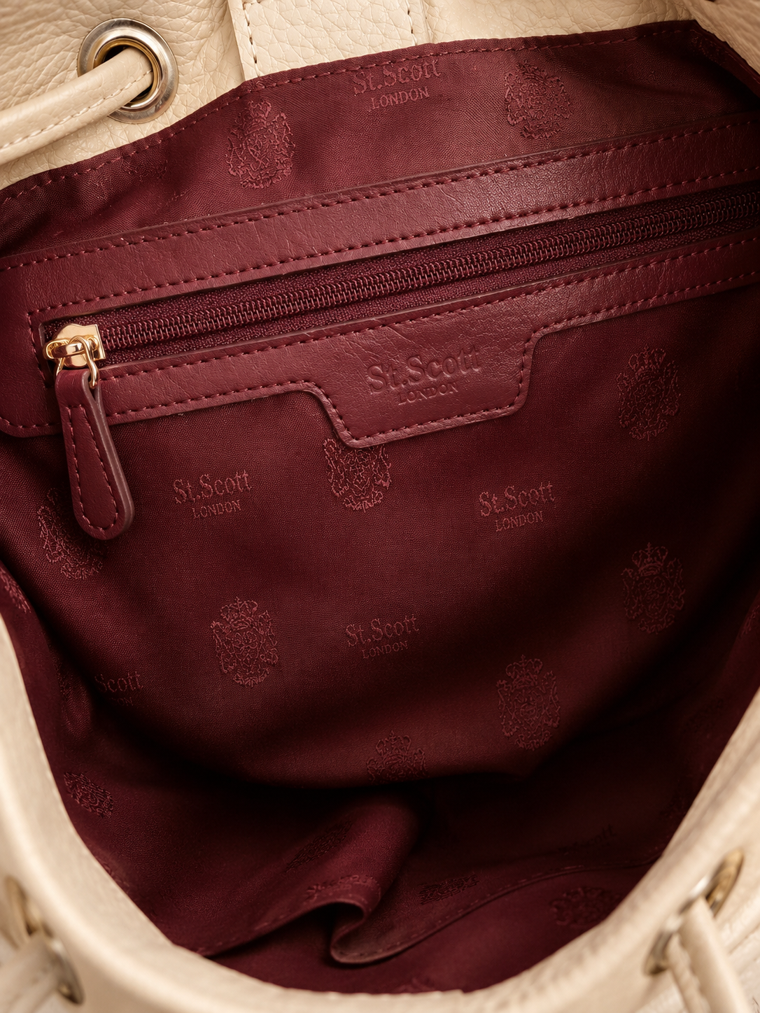 St. Scott London Beige Bucket Bag