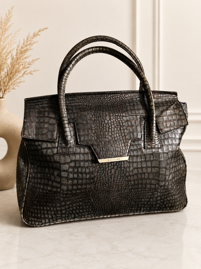 Ghiller Croc-Embossed Structured Tote Bag