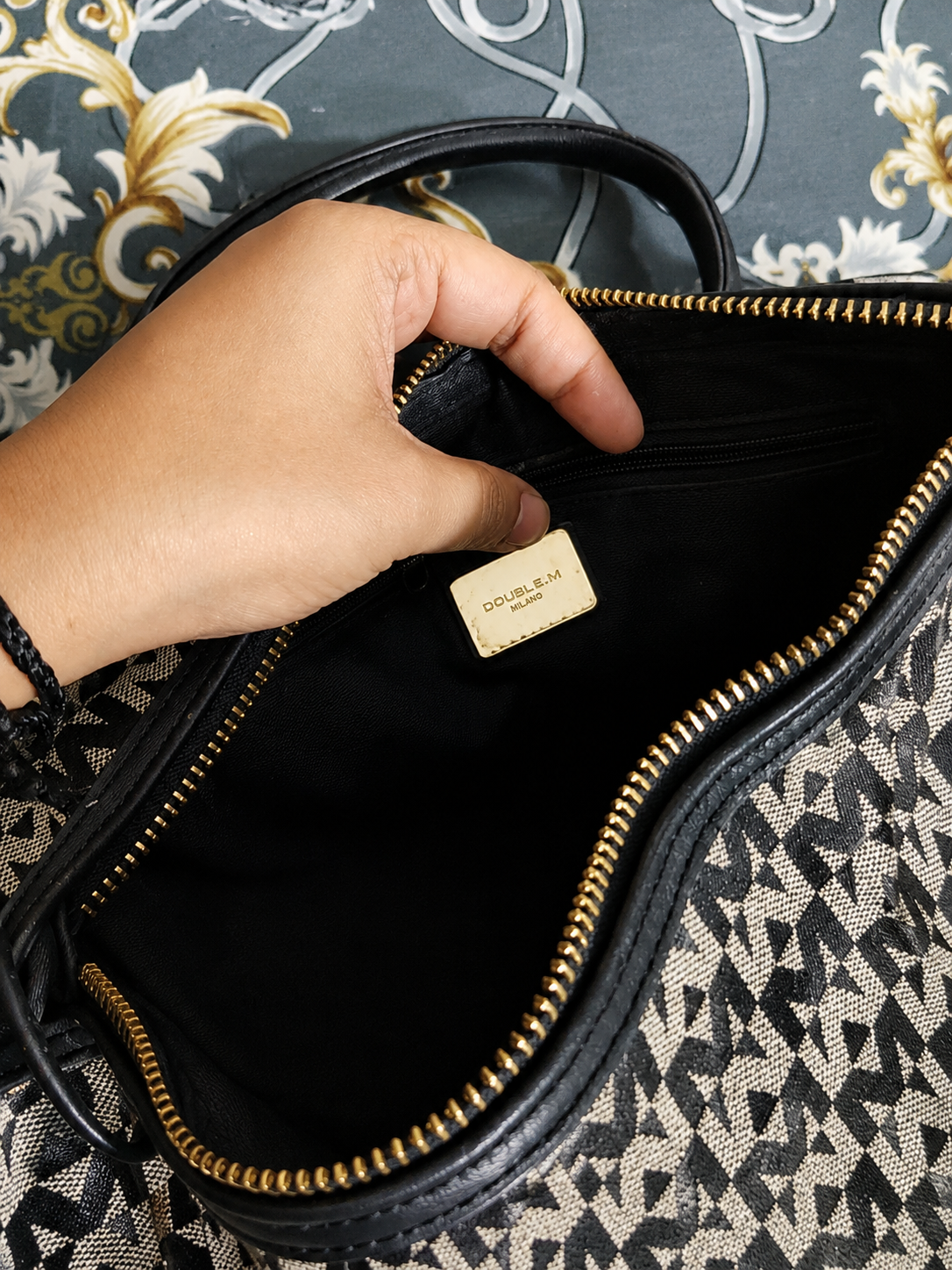 Double M Milano Monogram Barrel Bag