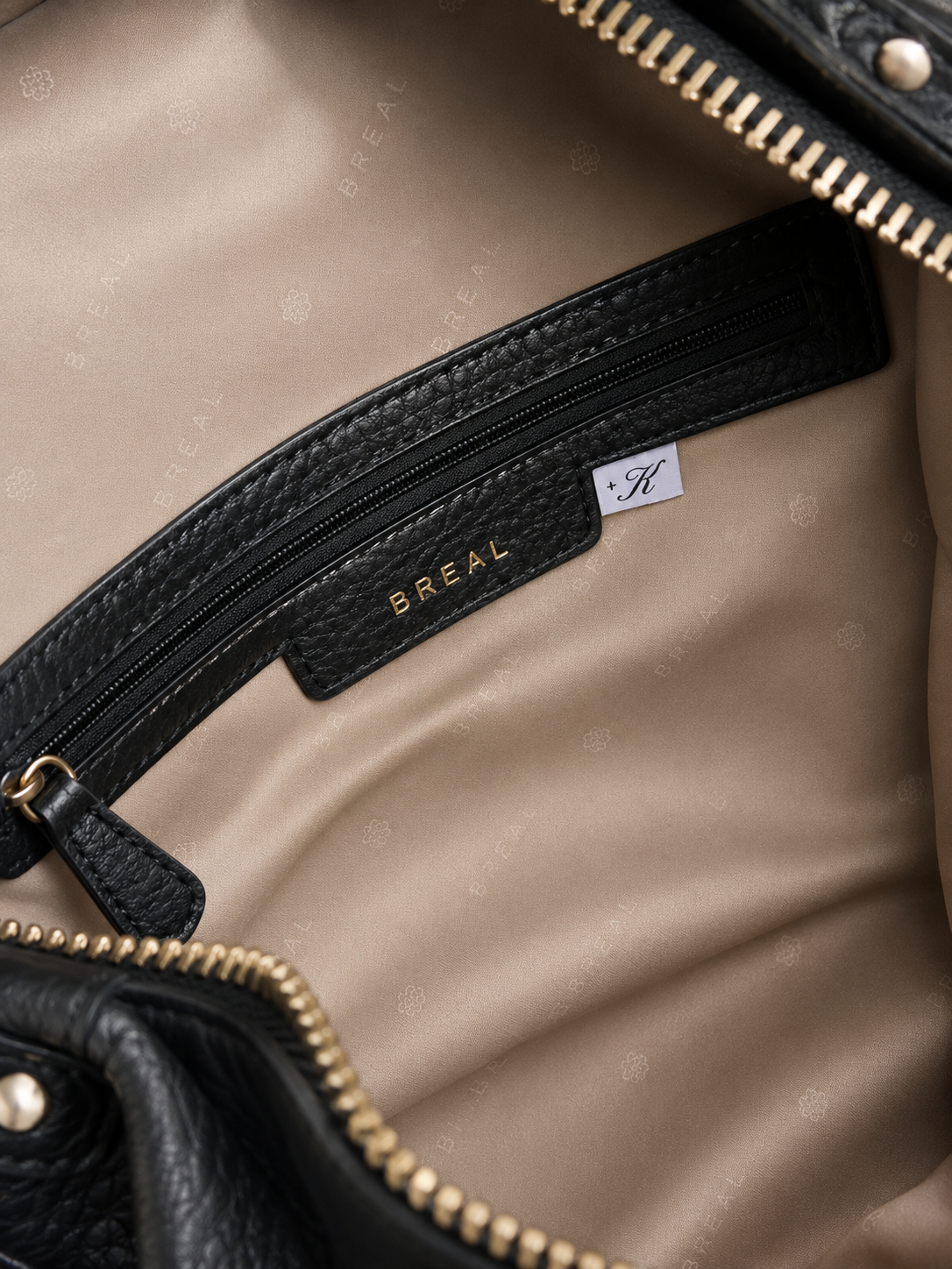 BREAL Black Leather Boston Bag