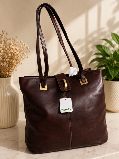 Tandy Brown Leather Tote Bag – Thrift Collection