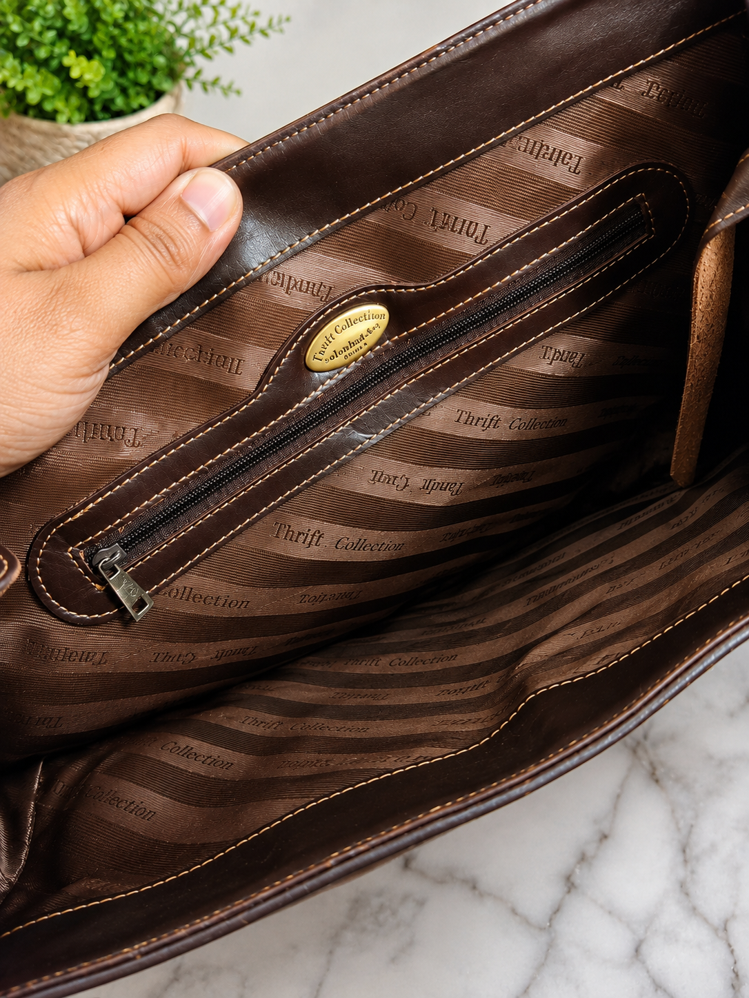 Tandy Brown Leather Tote Bag – Thrift Collection
