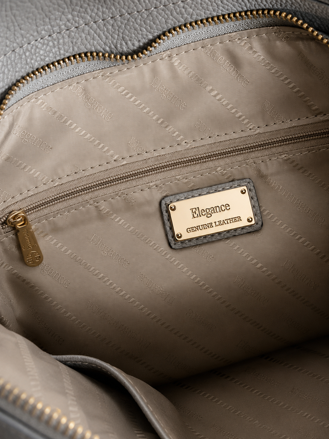 Elegance Paris Grey Shoulder Bag with Bow Charm