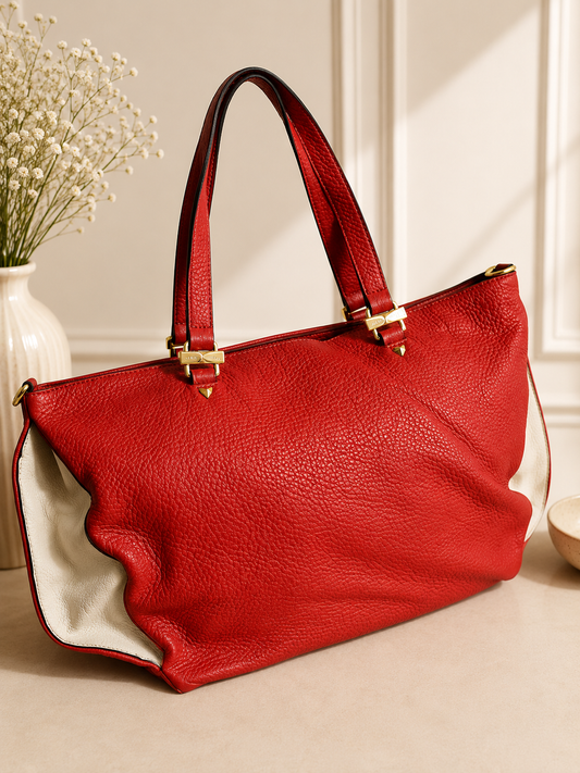 Lovcat Red & Cream Oversized Tote Bag