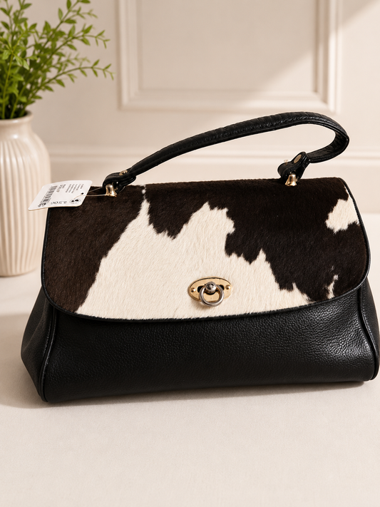 🐄 Cow Print Top Handle Satchel Bag