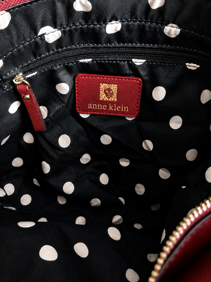 Anne Klein Burgundy Structured Satchel Bag