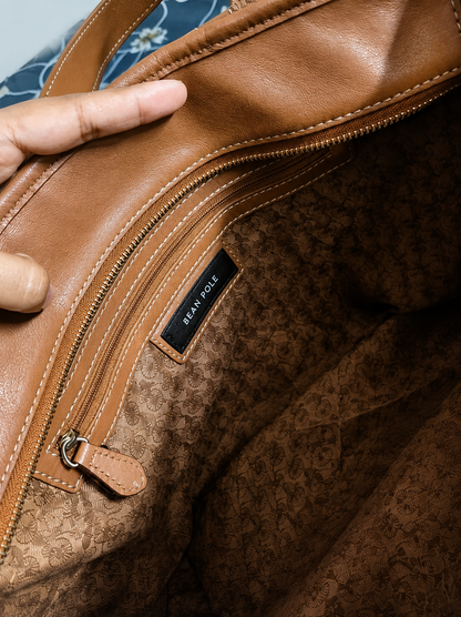 Beanpole Cream & Brown Check Tote Bag