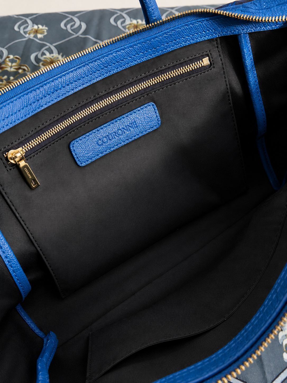 Couronne Blue Structured Handbag