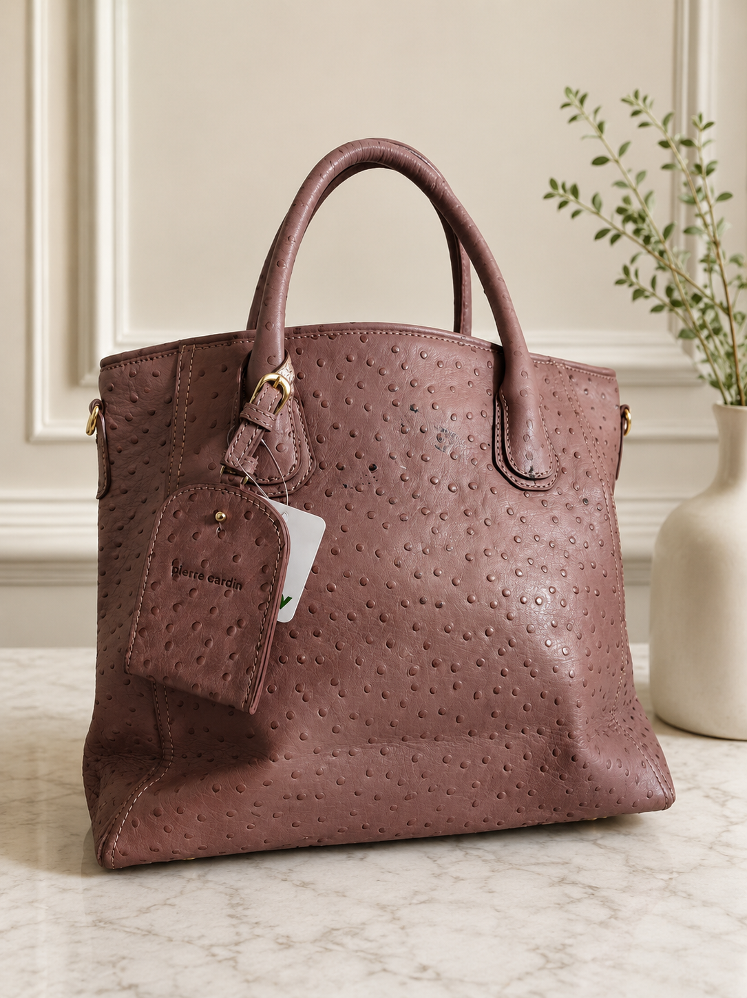 Pierre Cardin Dusty Rose Textured Tote Bag