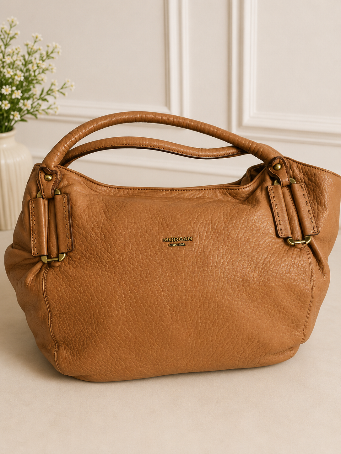 Omnia Crystal Leather Shoulder Bag