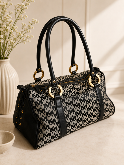 Double M Milano Monogram Barrel Bag